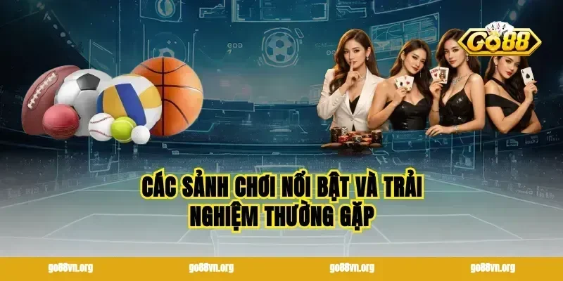 Các sảnh chơi nổi bật và trải nghiệm thường gặp
